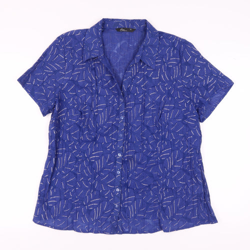 BM Collection Women's Blue Geometric Blouse Size 20