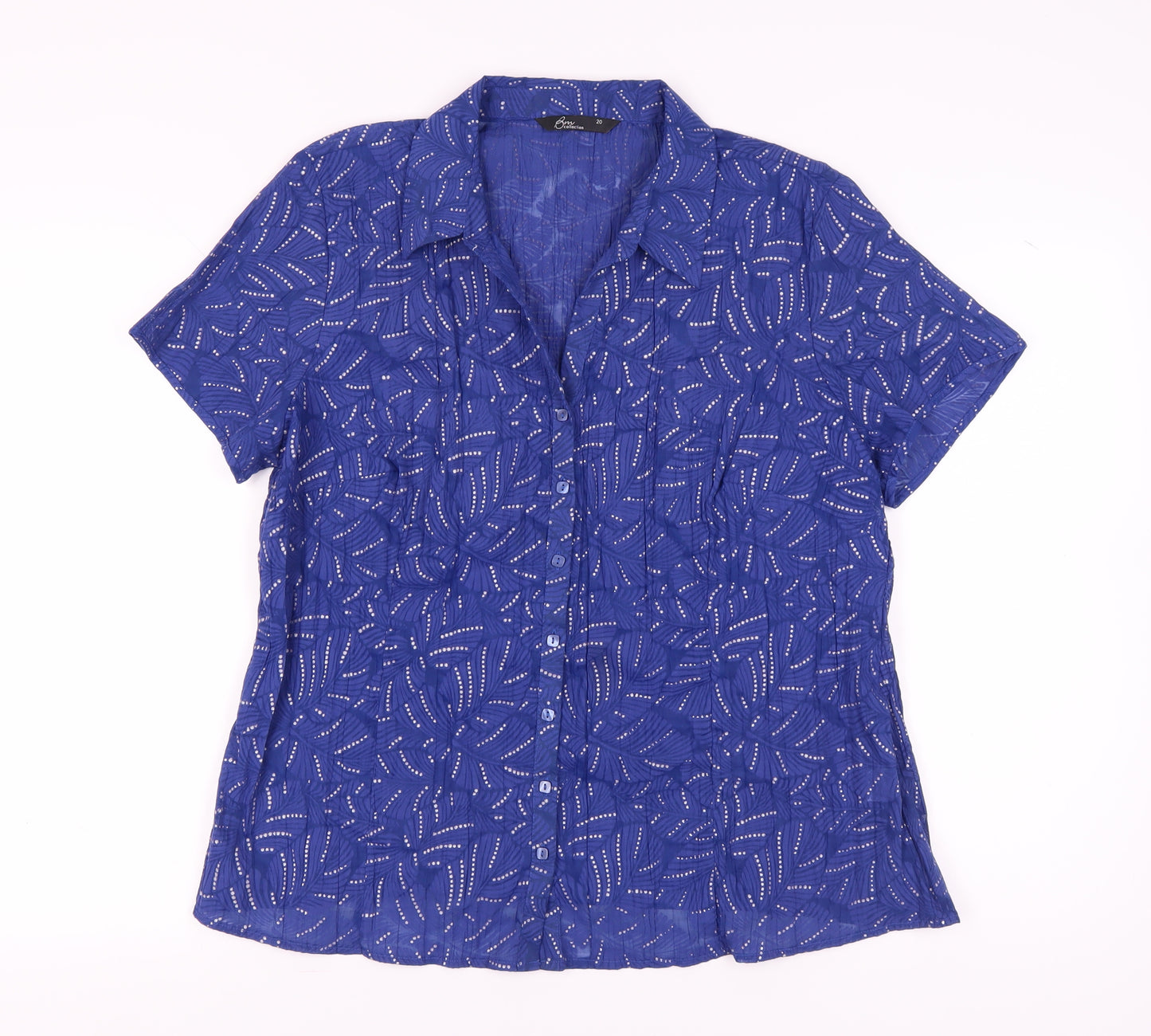 BM Collection Women's Blue Geometric Blouse Size 20