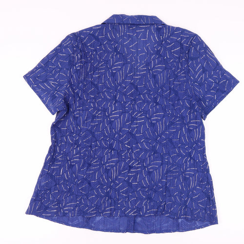 BM Collection Women's Blue Geometric Blouse Size 20