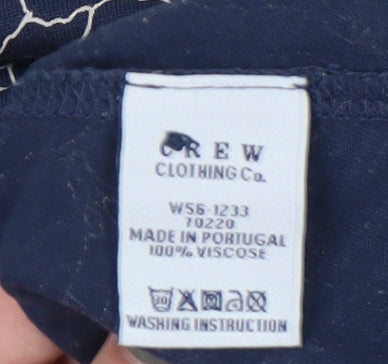 Crew Clothing Co. Women's Blue Floral A-Line V-Neck Dress