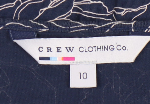 Crew Clothing Co. Women's Blue Floral A-Line V-Neck Dress