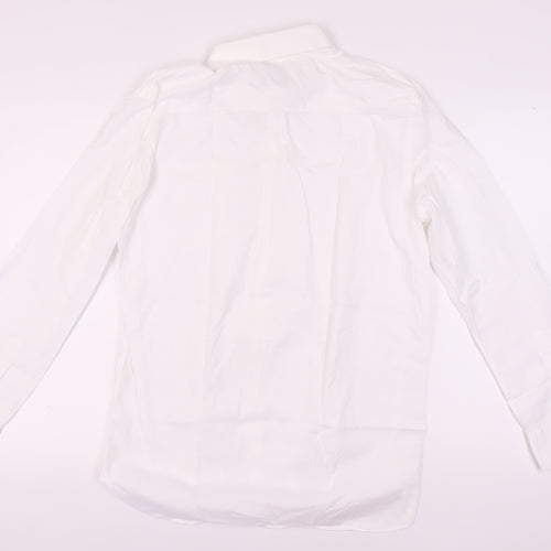 Howick Men's White Cotton Dress Shirt 15.5 Regular Fit