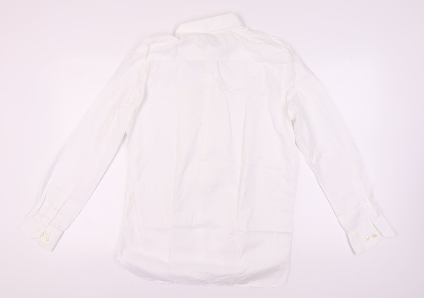Howick Men's White Cotton Dress Shirt 15.5 Regular Fit
