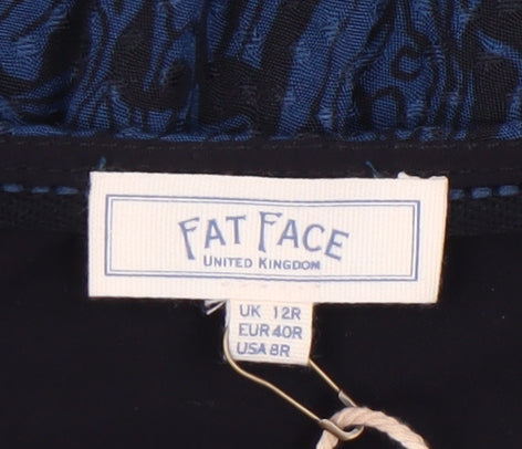 Fat Face Women's Blue V-Neck Dress Size 12