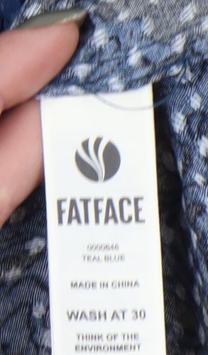 Fat Face Women's Blue V-Neck Dress Size 12