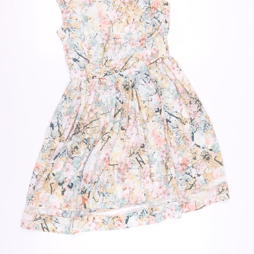 Dorothy Perkins Women's Multicoloured Floral A-Line Dress Size 12