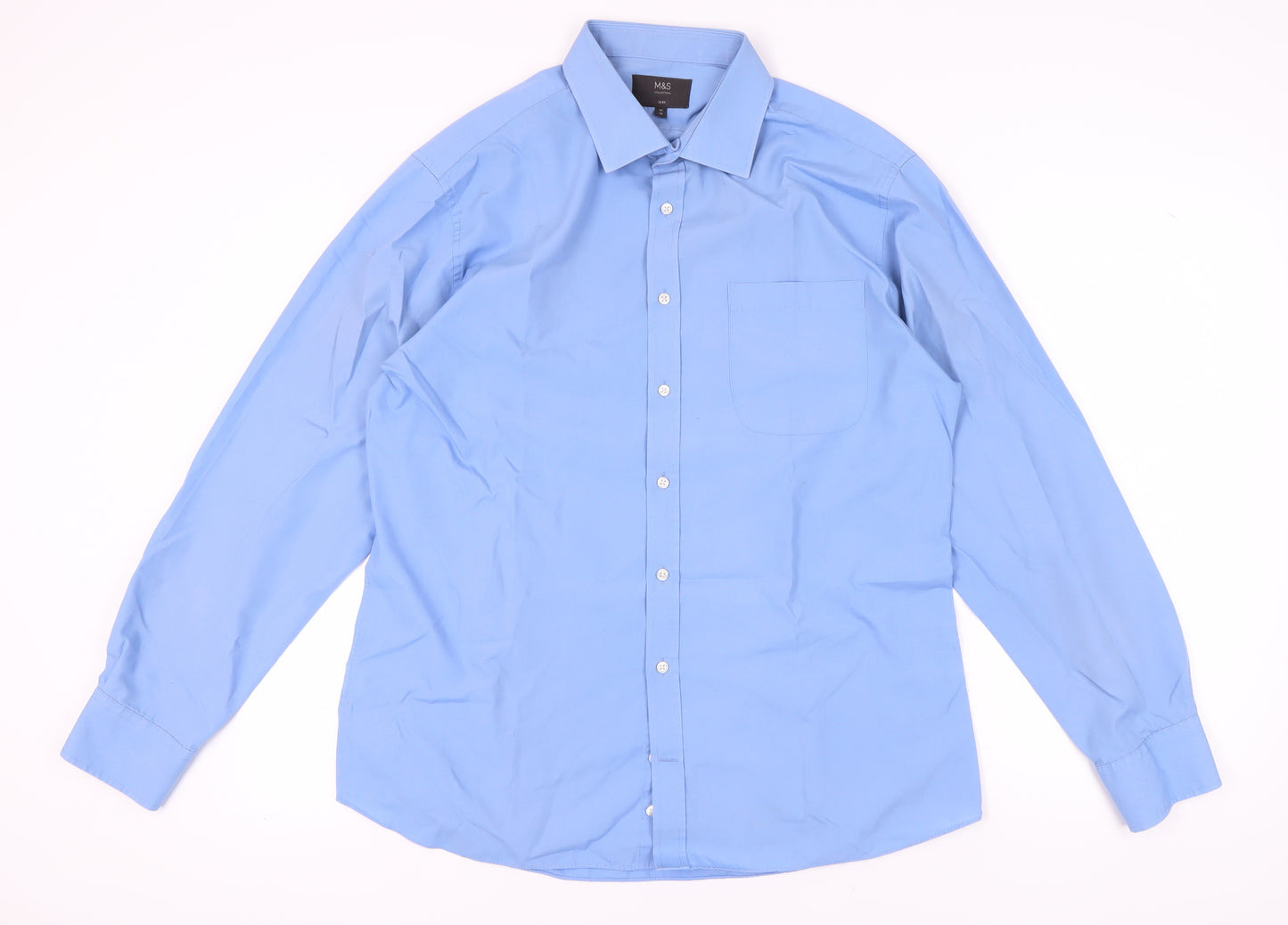 Marks & Spencer Men's Blue Slim Fit Dress Shirt 18''