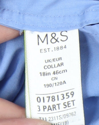 Marks & Spencer Men's Blue Slim Fit Dress Shirt 18''