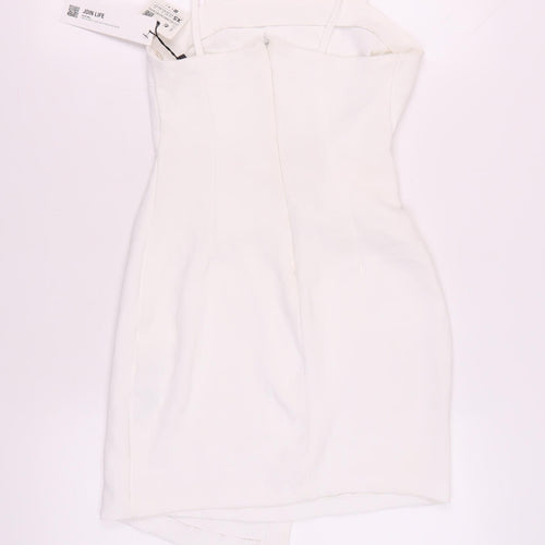 Zara Women's White Slip Dress XS Party Summer