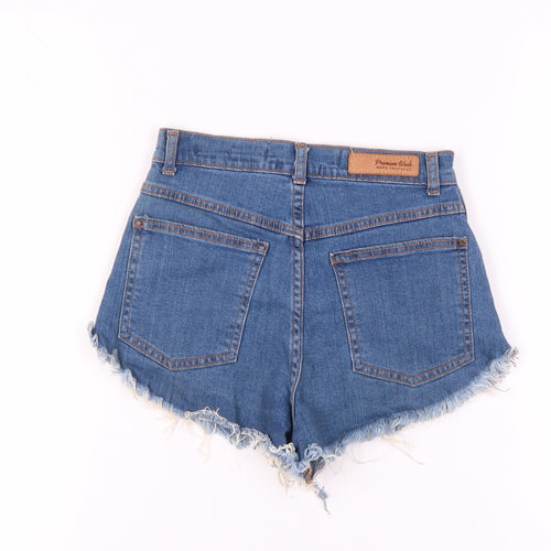 Zara Women's Blue Cut-Off Denim Shorts Size 6