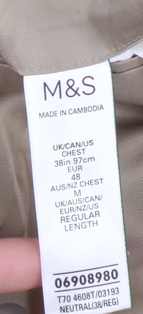 Marks and Spencer Men's Beige Blazer Jacket 38R