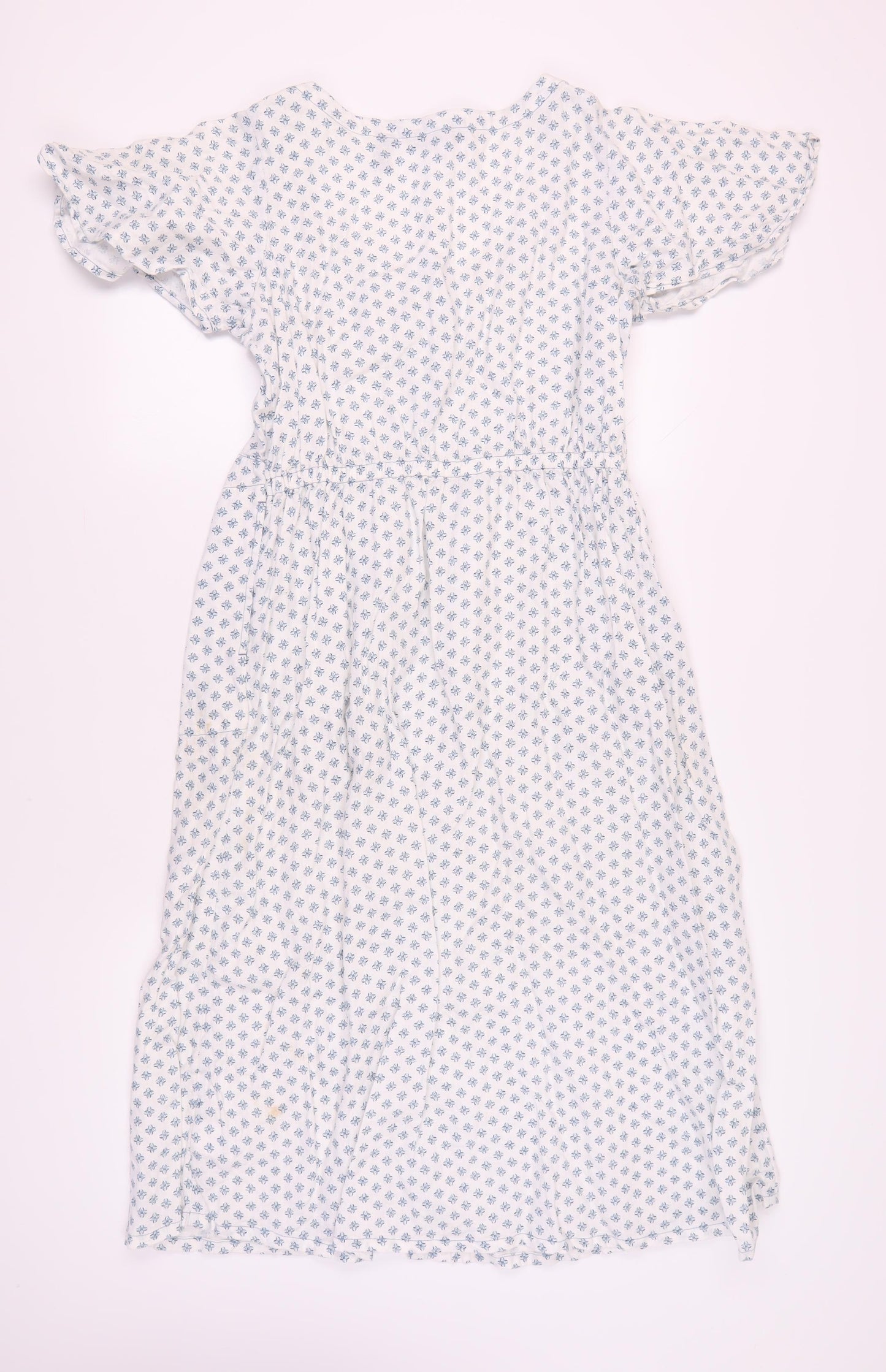 Lands' End Women's White Midi Floral Shirt Dress S