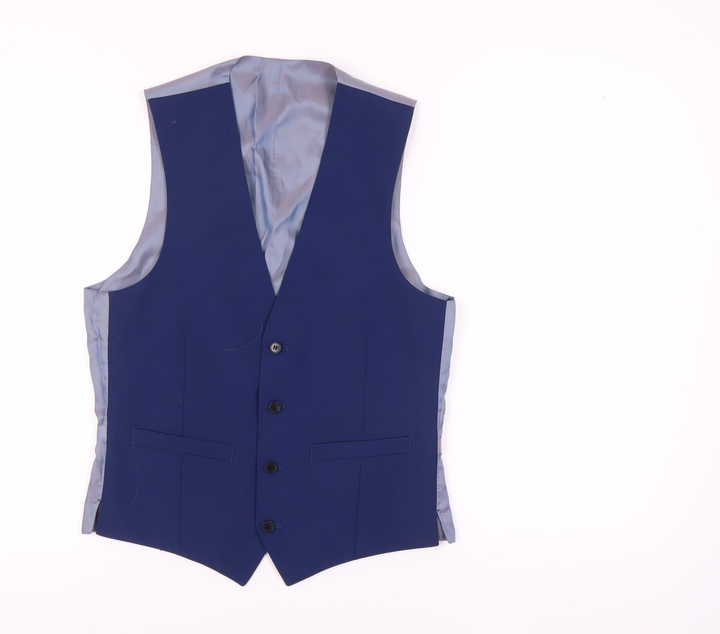 French Connection Men's Blue Waistcoat, Size 38, Regular Fit