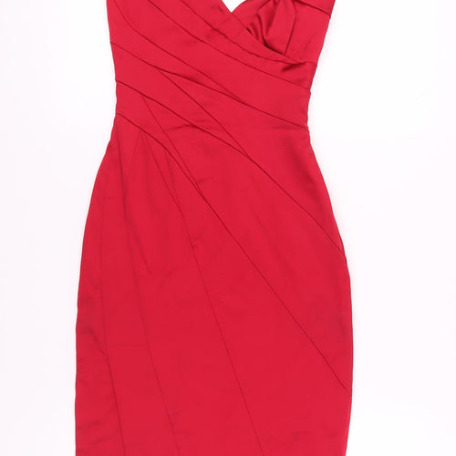 Karen Millen Women's Red Sheath Dress Size 8