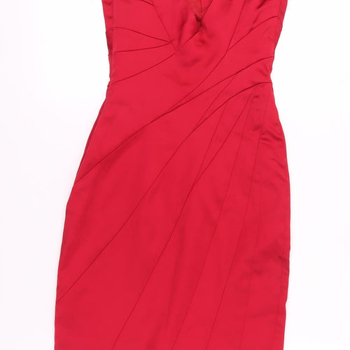 Karen Millen Women's Red Sheath Dress Size 8
