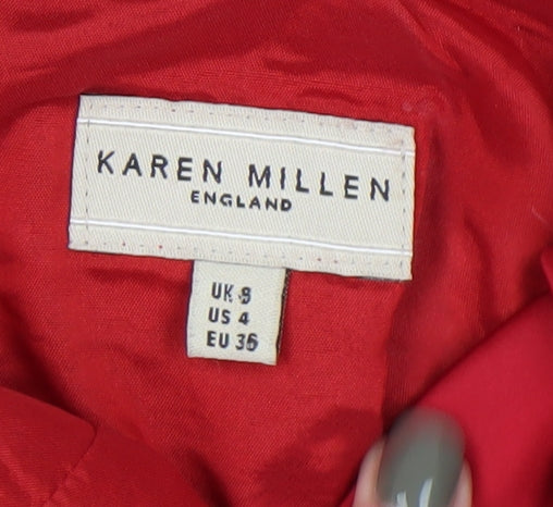 Karen Millen Women's Red Sheath Dress Size 8