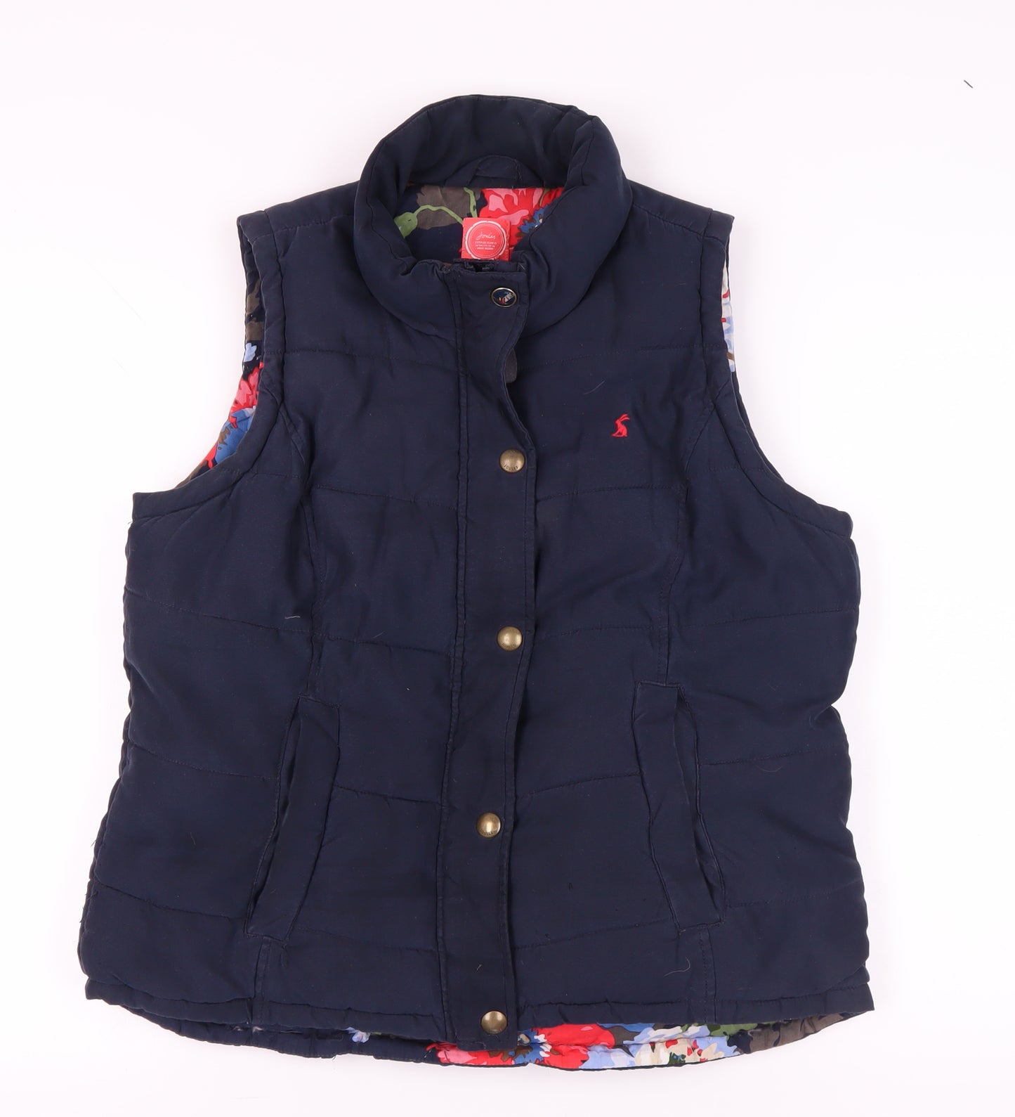 Joules Women's Blue Quilted Waistcoat Size 14