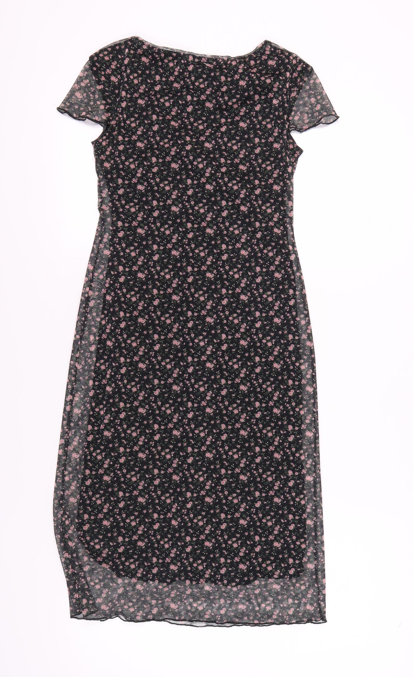 Lipsy Womens Black Floral Midi Sheath Dress, S