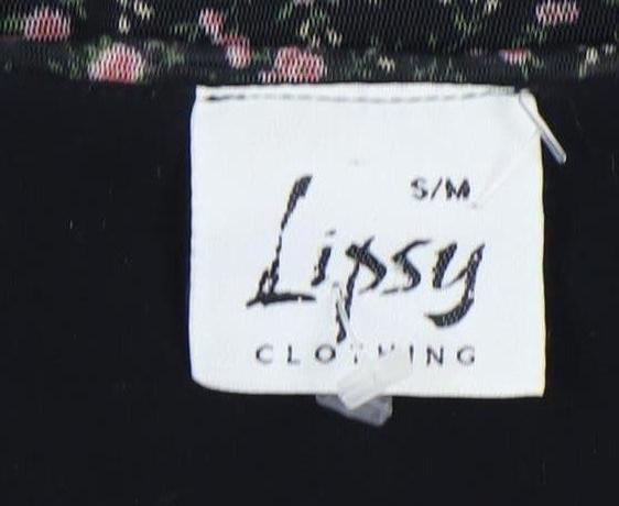 Lipsy Womens Black Floral Midi Sheath Dress, S