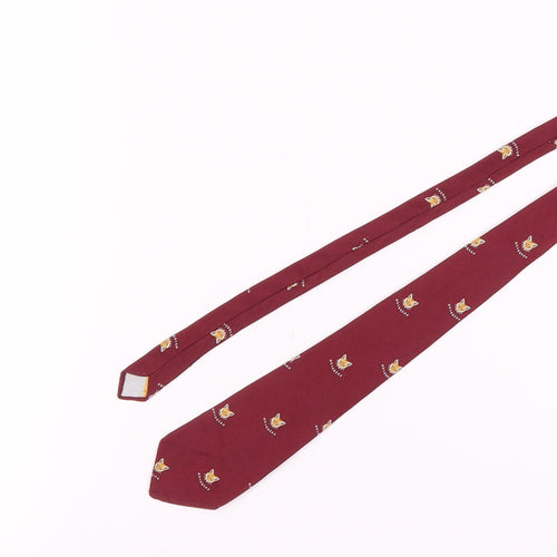 Novel-Ties Co. Red Animal Print Embroidered Tie Men