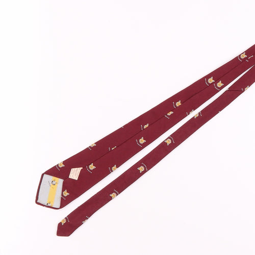 Novel-Ties Co. Red Animal Print Embroidered Tie Men