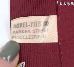 Novel-Ties Co. Red Animal Print Embroidered Tie Men