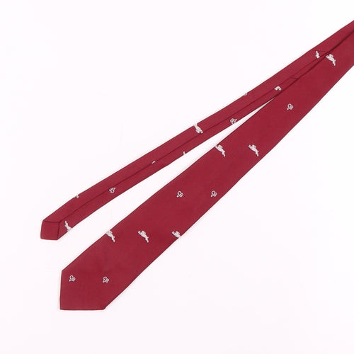 Macaseta Red Silk Men's Animal Print Tie
