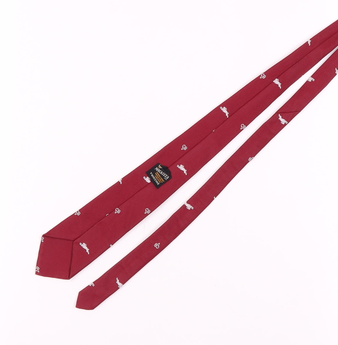 Macaseta Red Silk Men's Animal Print Tie