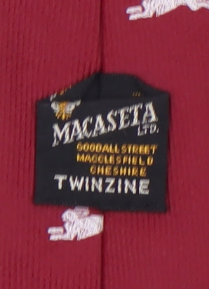 Macaseta Red Silk Men's Animal Print Tie