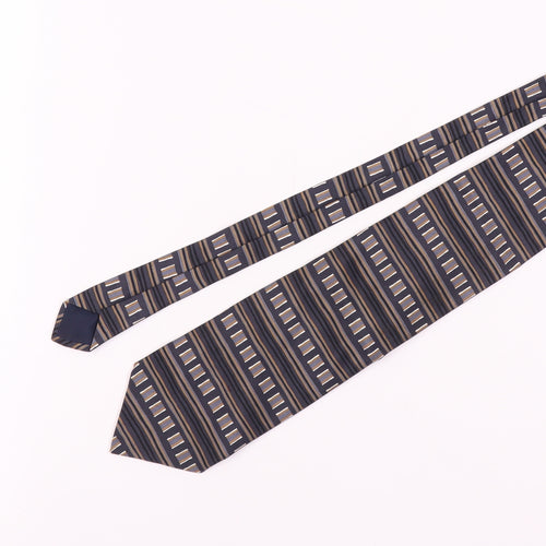Men's All Silk Blue Geometric Silk Tie