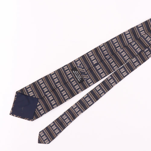 Men's All Silk Blue Geometric Silk Tie