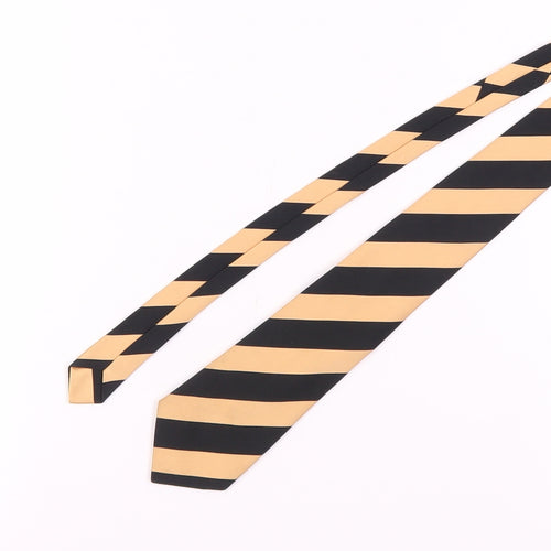 Shades by Dennes Men's Black & Gold Striped Tie