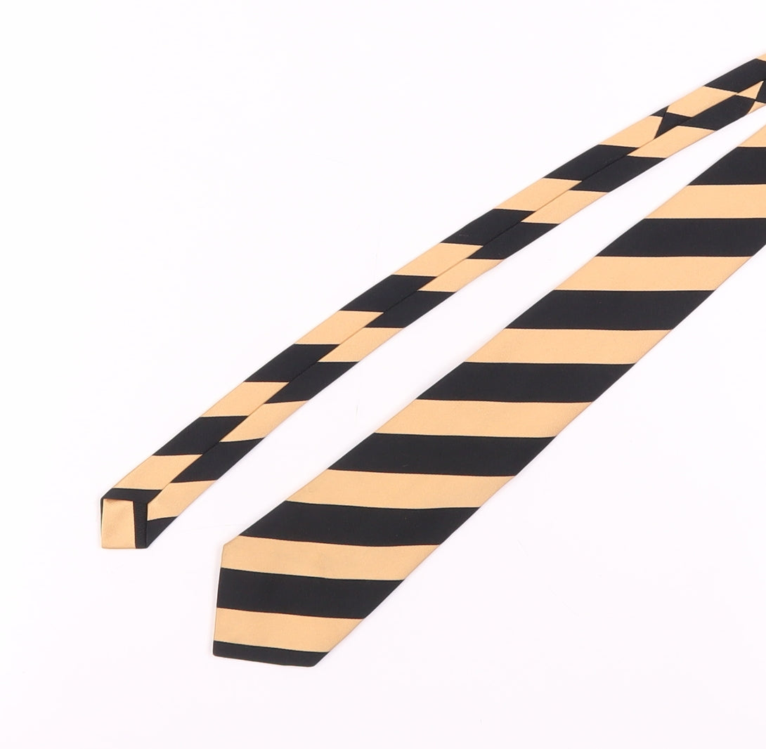 Shades by Dennes Men's Black & Gold Striped Tie