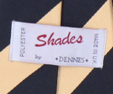 Shades by Dennes Men's Black & Gold Striped Tie