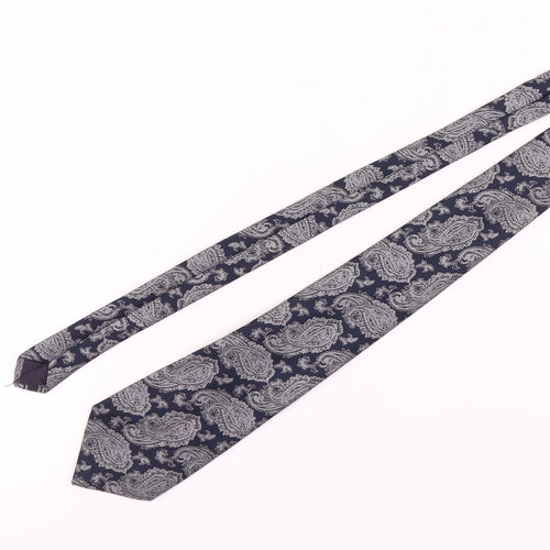 Next Men's Navy Paisley Tie Polyester Slim Size