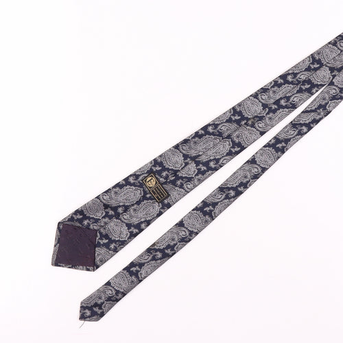 Next Men's Navy Paisley Tie Polyester Slim Size