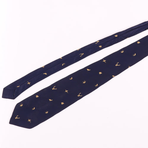 Terylene Men's Blue Animal Print Vintage Tie