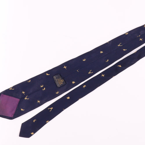 Terylene Men's Blue Animal Print Vintage Tie