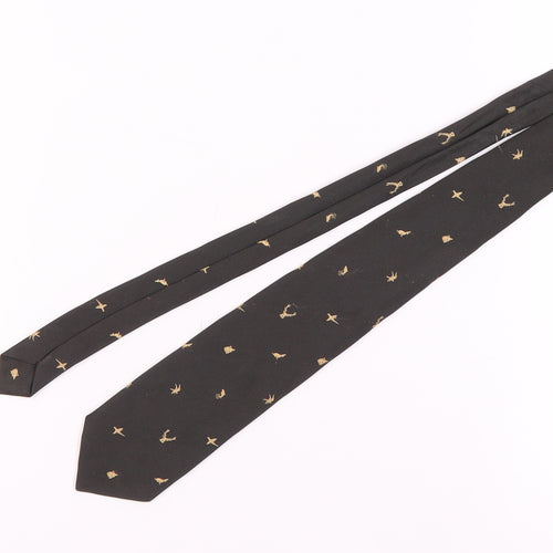 Men's Black Animal Print Polyester Tie