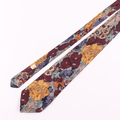 New World Men's Multicoloured Floral Silk Tie