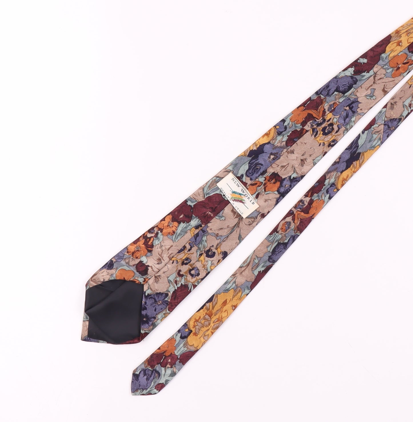 New World Men's Multicoloured Floral Silk Tie