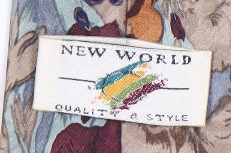 New World Men's Multicoloured Floral Silk Tie