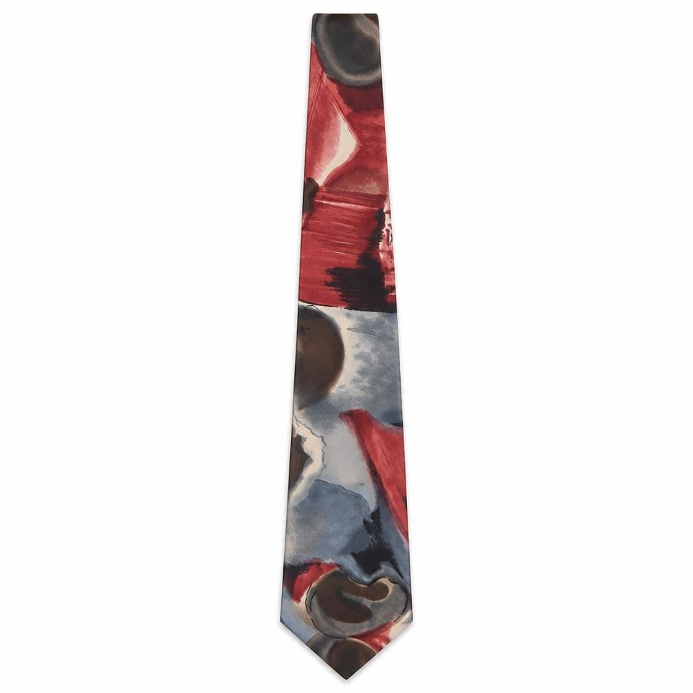 Front view of Ambiance Men's Multicoloured Abstract Silk Tie