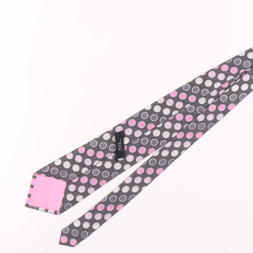Thomas Nash Men's Grey Polka Dot Silk Tie