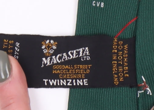 Macaseta Men's Green Patterned Polyester Tie