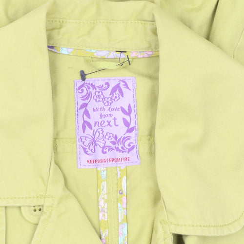 Next Girls Green Trench Coat 16 Years Double-Breasted