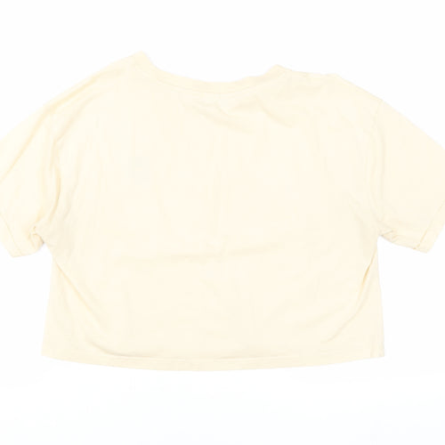 River Island Women's Beige Cropped T-Shirt Size 10