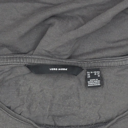 Vero Moda Women's Grey T-Shirt, Size 18, Casual Wear