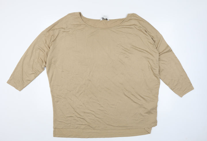 Friends Like These Beige Women's 3/4 Sleeve T-Shirt, Size 16