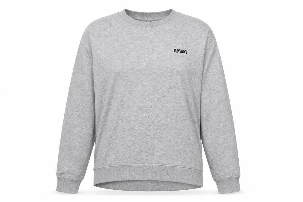 Front view of H&M Women's Grey jumper M Crew Neck Casual